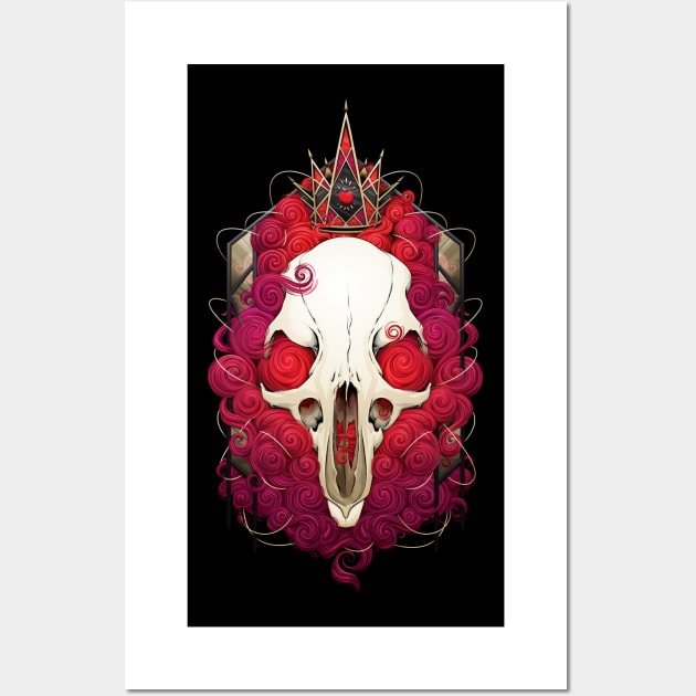 Rat Skull with Crown Wall Art by redappletees